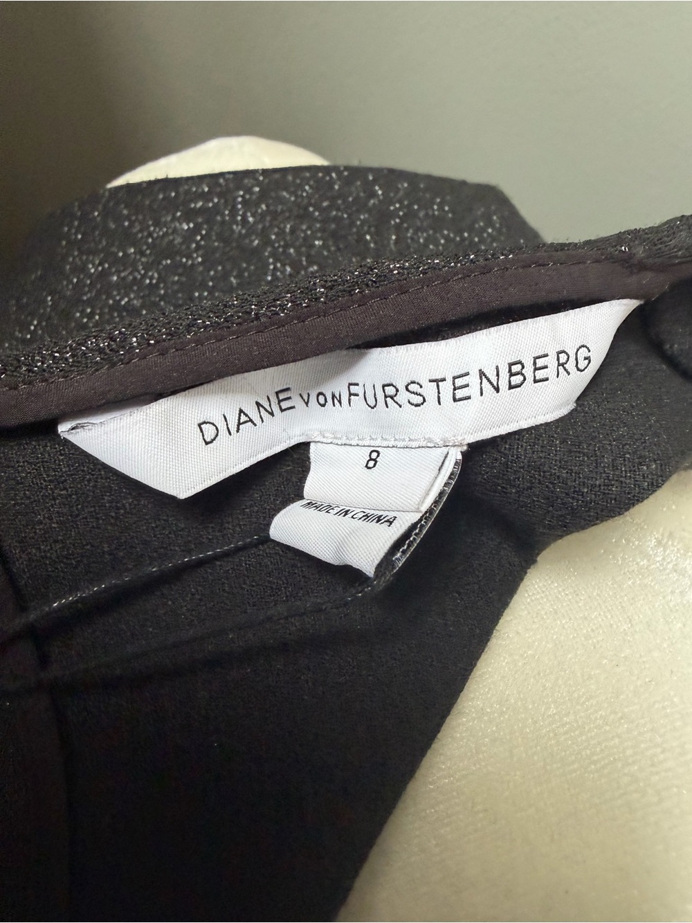 NWT Diane Von Furstenberg DVF Glennie Metallic Black Sheath Dress Size 8 - Picture 7 of 8